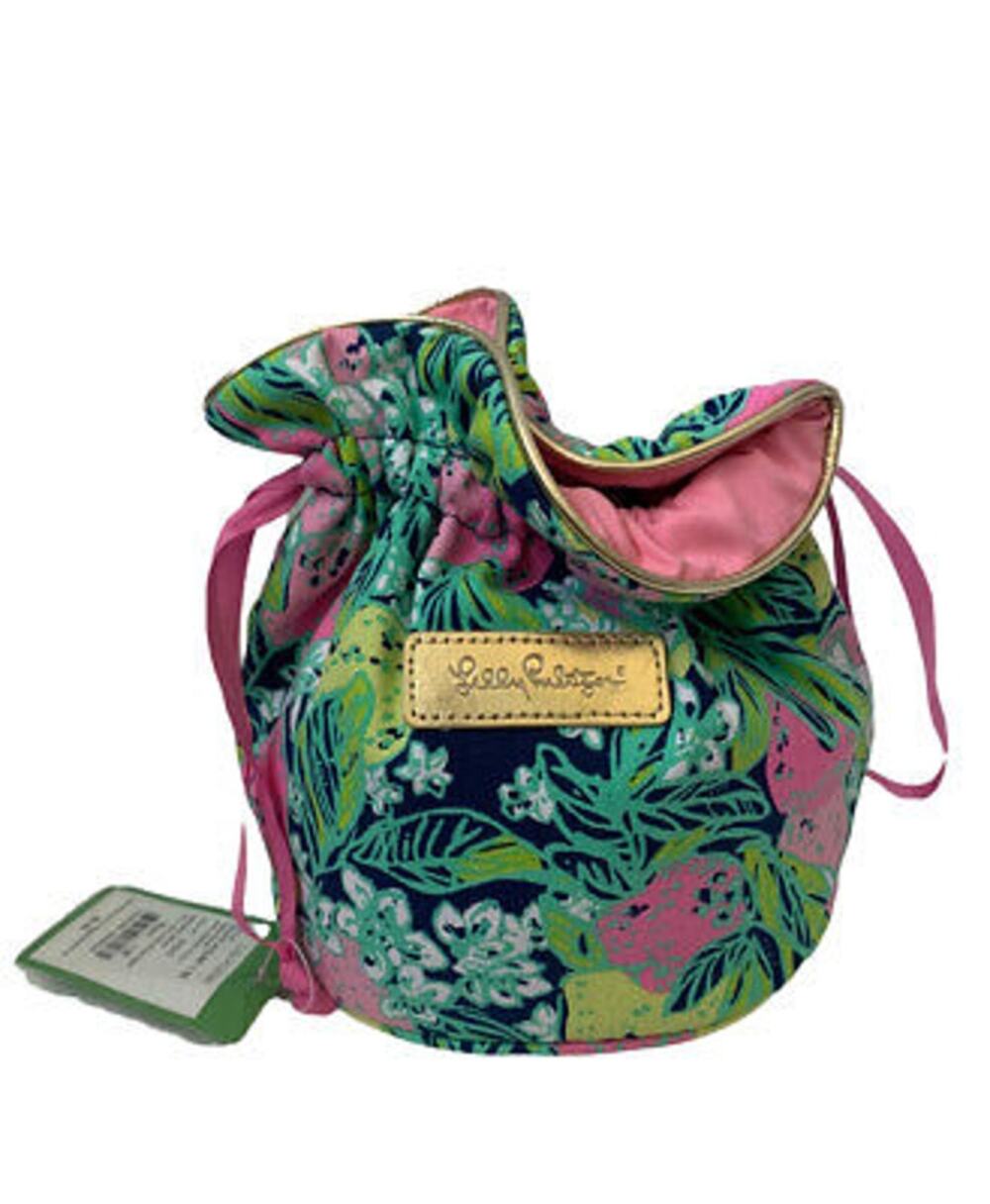 Lilly Pulitzer NEW makeup jewelry Pouch bag Bright Navy Spill the Juice